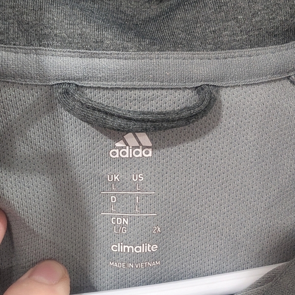 Adidas - Athletic 1/4 zip up Sweat shirt long sleeve Large Gray - Picture 2 of 6